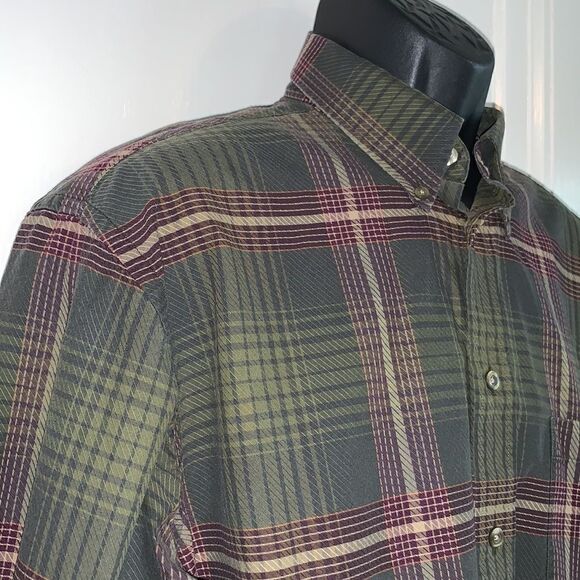 Turnbury green & maroon plaid shirt - Picture 4 of 8